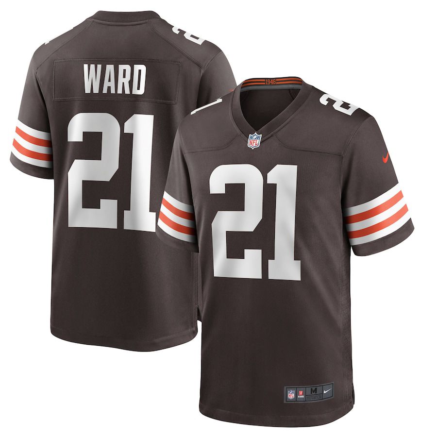 Men Cleveland Browns 21 Denzel Ward Nike Brown Player Game NFL Jersey